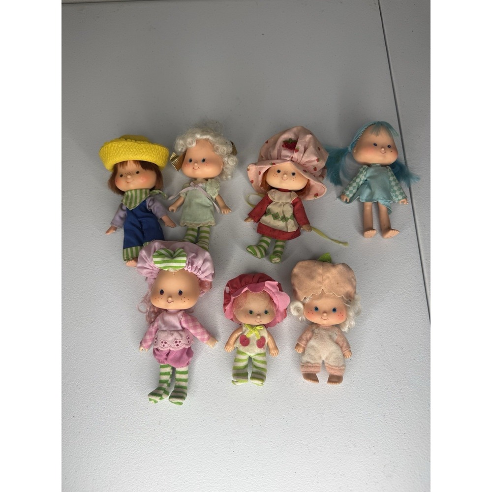 Vintage Strawberry Shortcake Dolls Lot 7 American Greetings 1979 Hong Kong